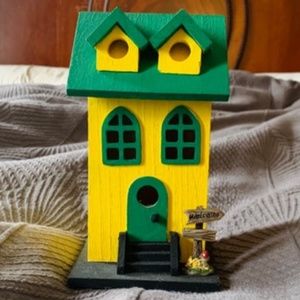 Yellow Wooden Birdhouse